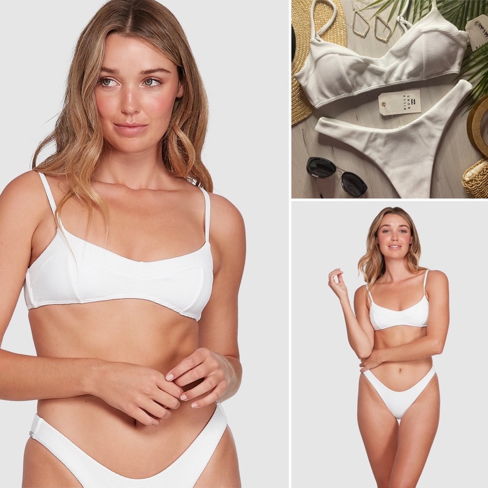 Billabong 🤍 Gigi Waffle Bralette Bikini Top | Skimpy Hike Bottoms